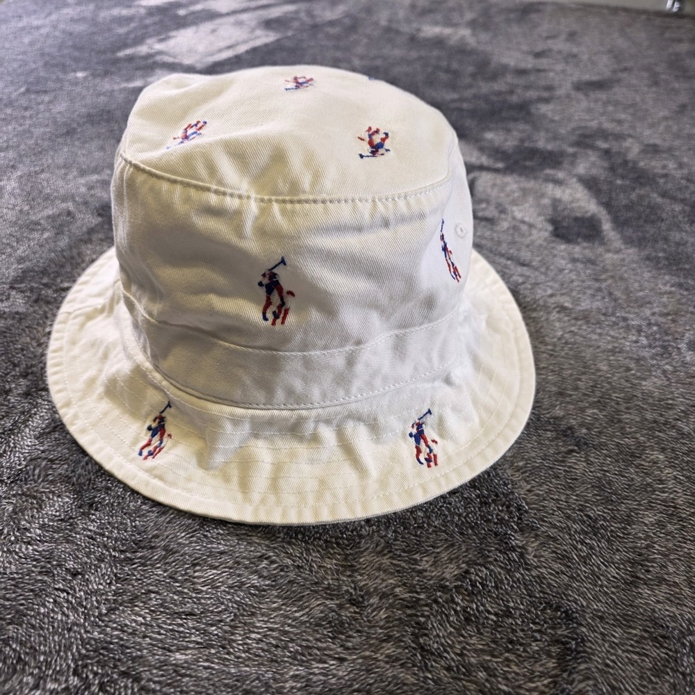 Polo Ralph Lauren Patriotic Color Block Signature Pony Bucket Hat L/XL Unisex